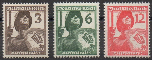 Michel Nr. 643 - 645, Luftschutz postfrisch.